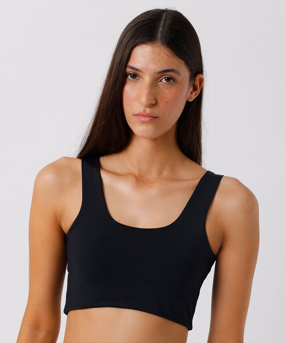 top alongado feminino mindset sport preto