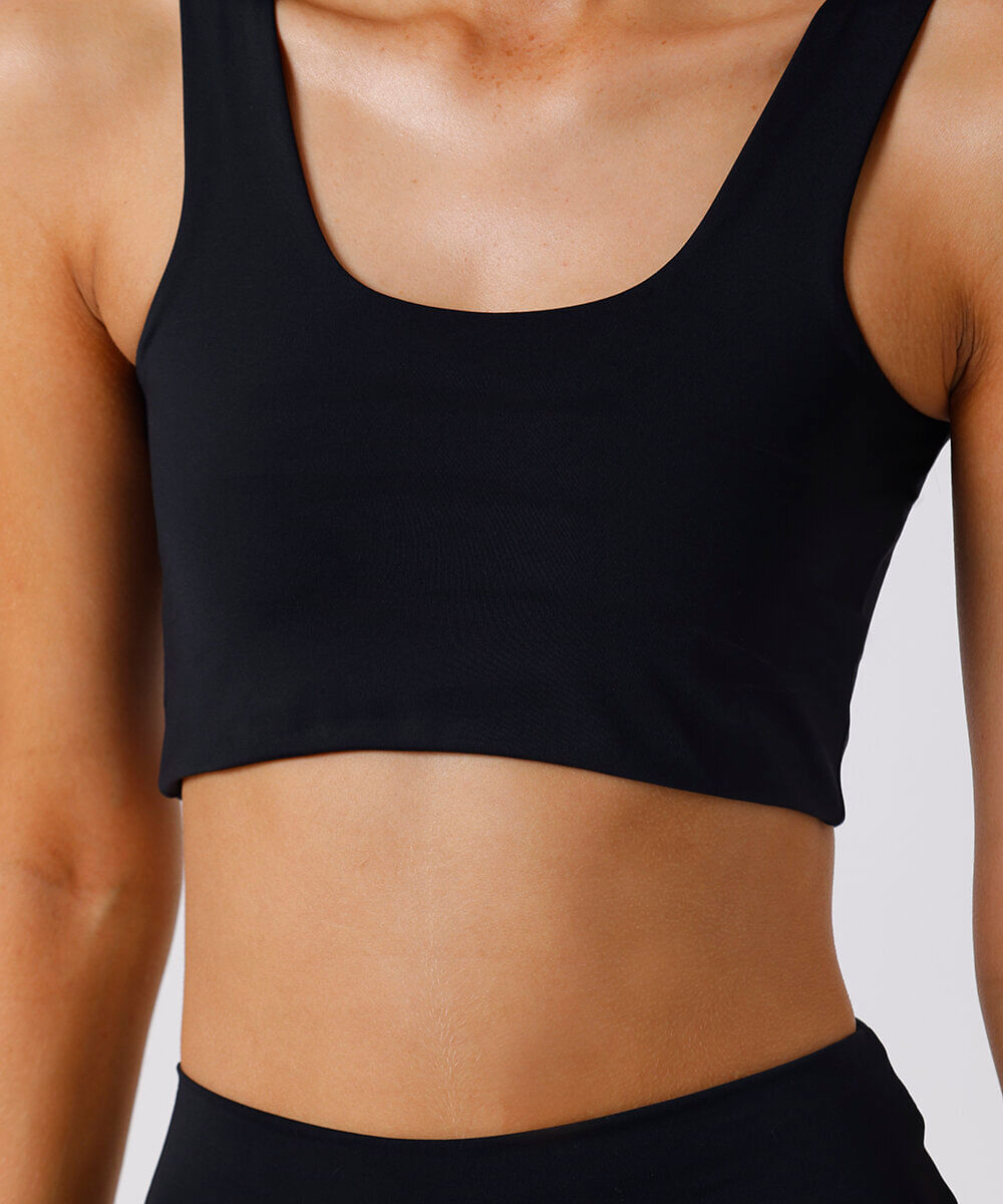 top alongado feminino mindset sport preto