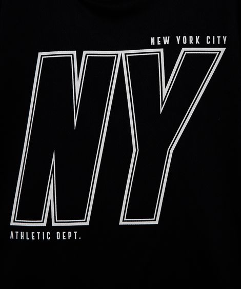 camiseta infantil esportiva ny preta