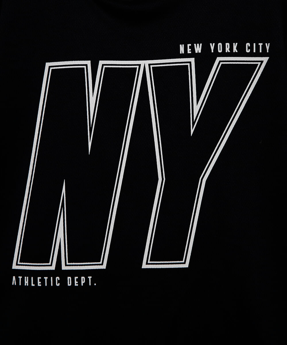 camiseta infantil esportiva ny preta