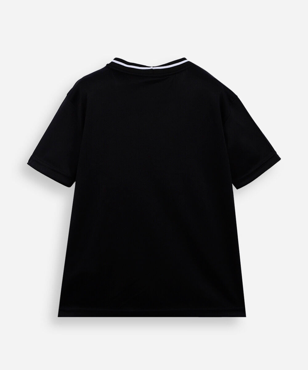 camiseta infantil esportiva ny preta