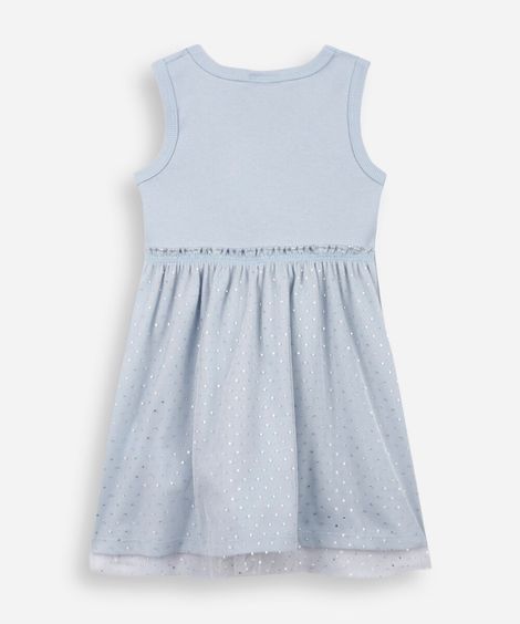 vestido infantil tule frozen azul
