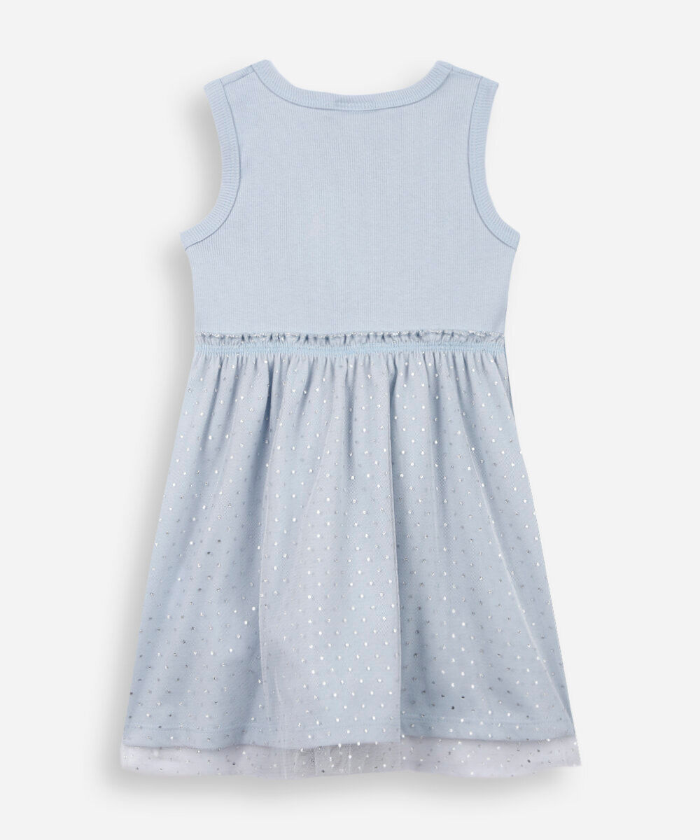 vestido infantil tule frozen azul