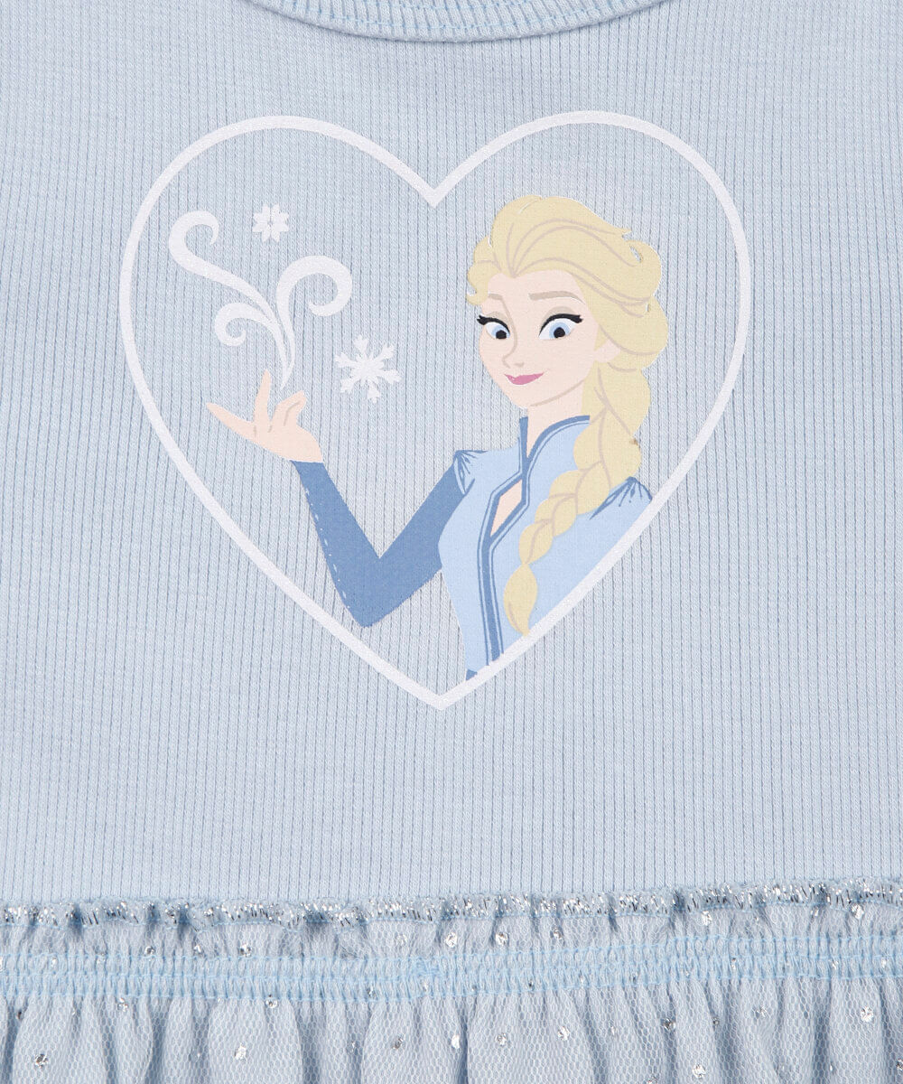 vestido infantil tule frozen azul