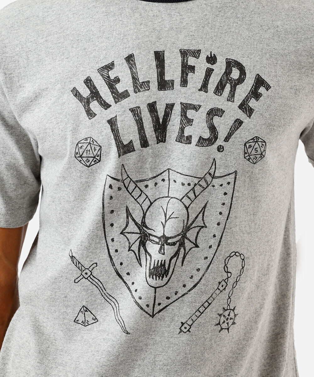 camiseta masculina stranger things cinza
