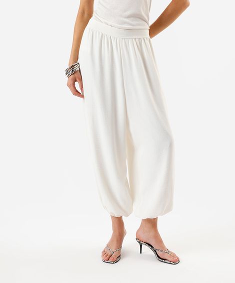 calça aladim feminina cós elástico off white