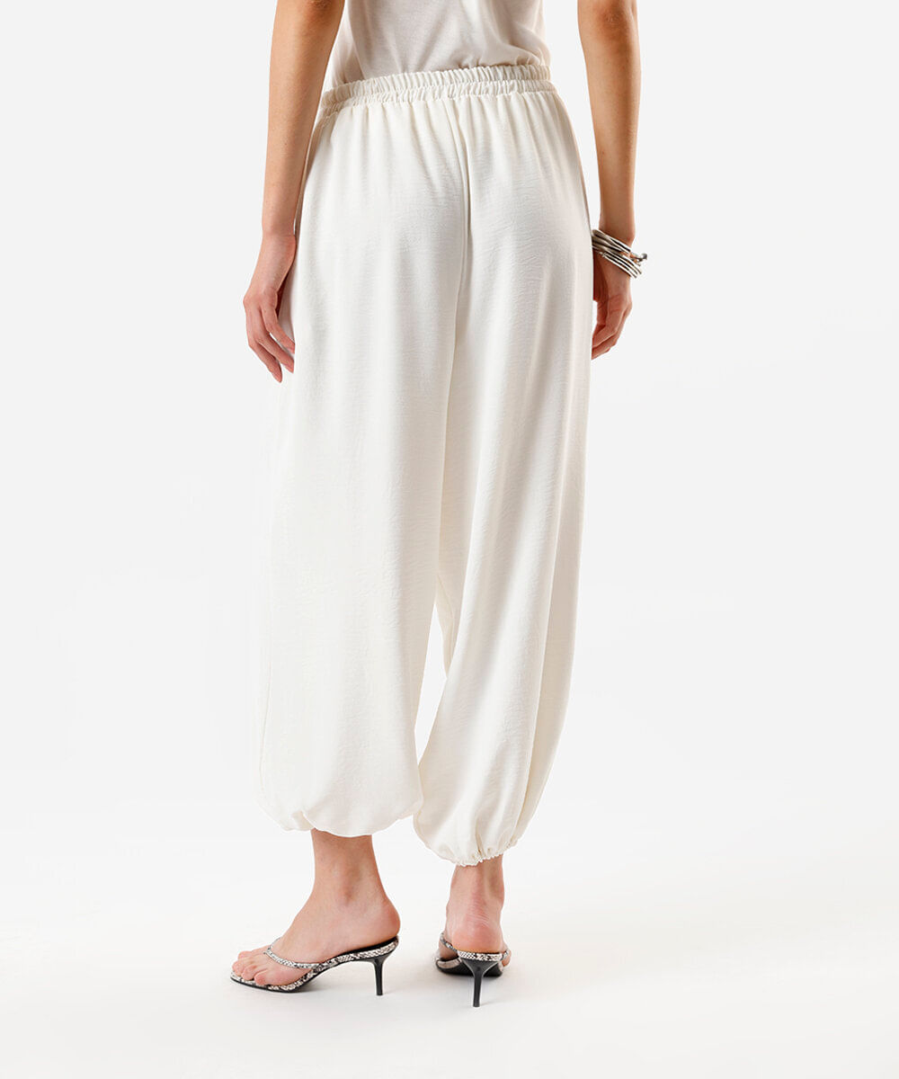 calça aladim feminina cós elástico off white