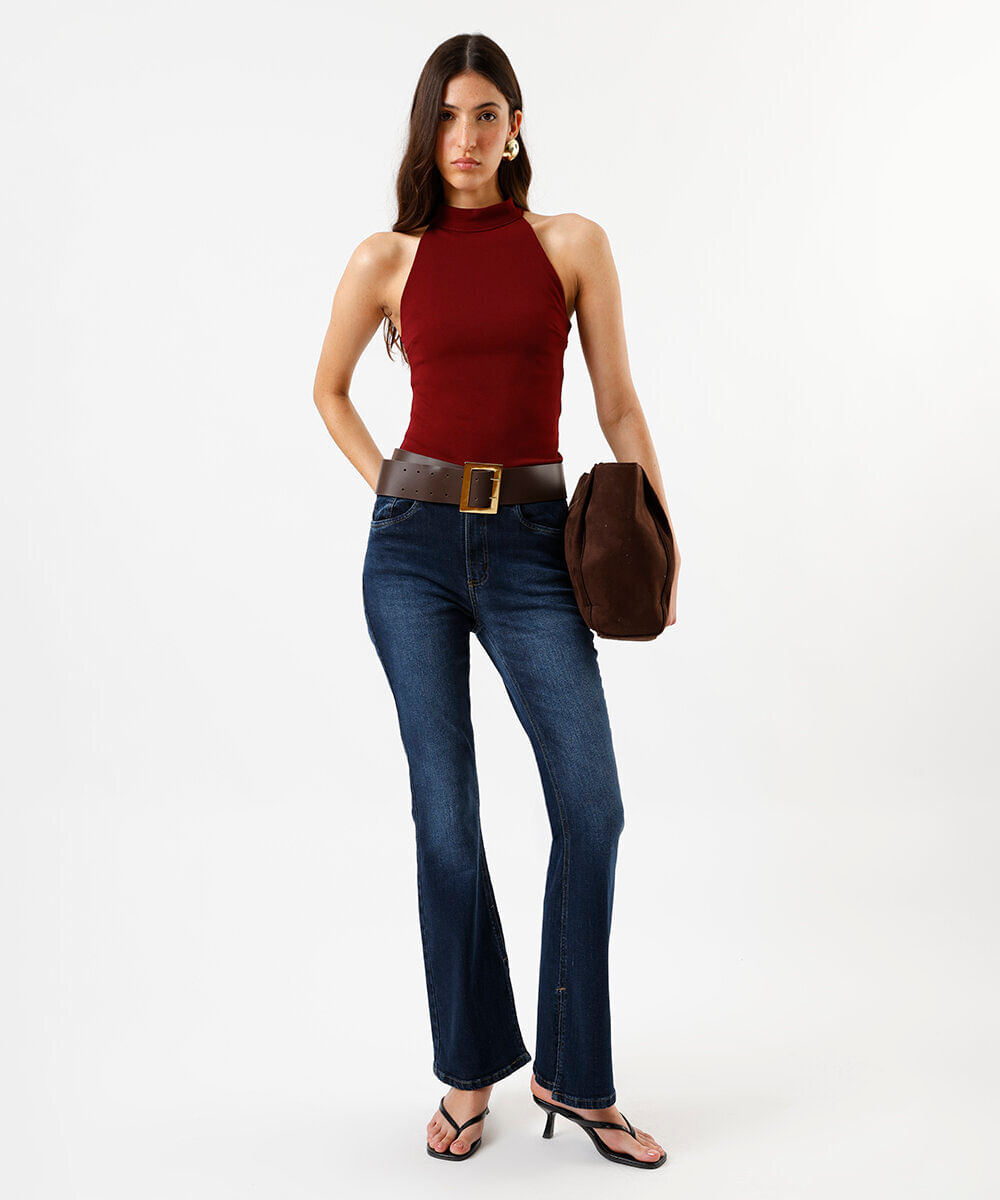 blusa feminina halterneck vinho