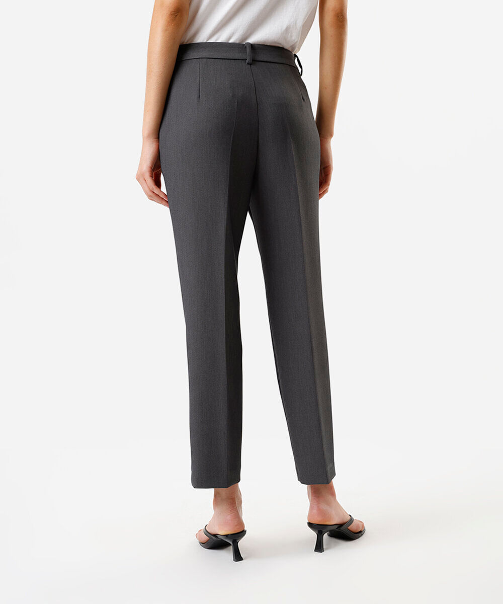 calça de alfaiataria feminina cinza