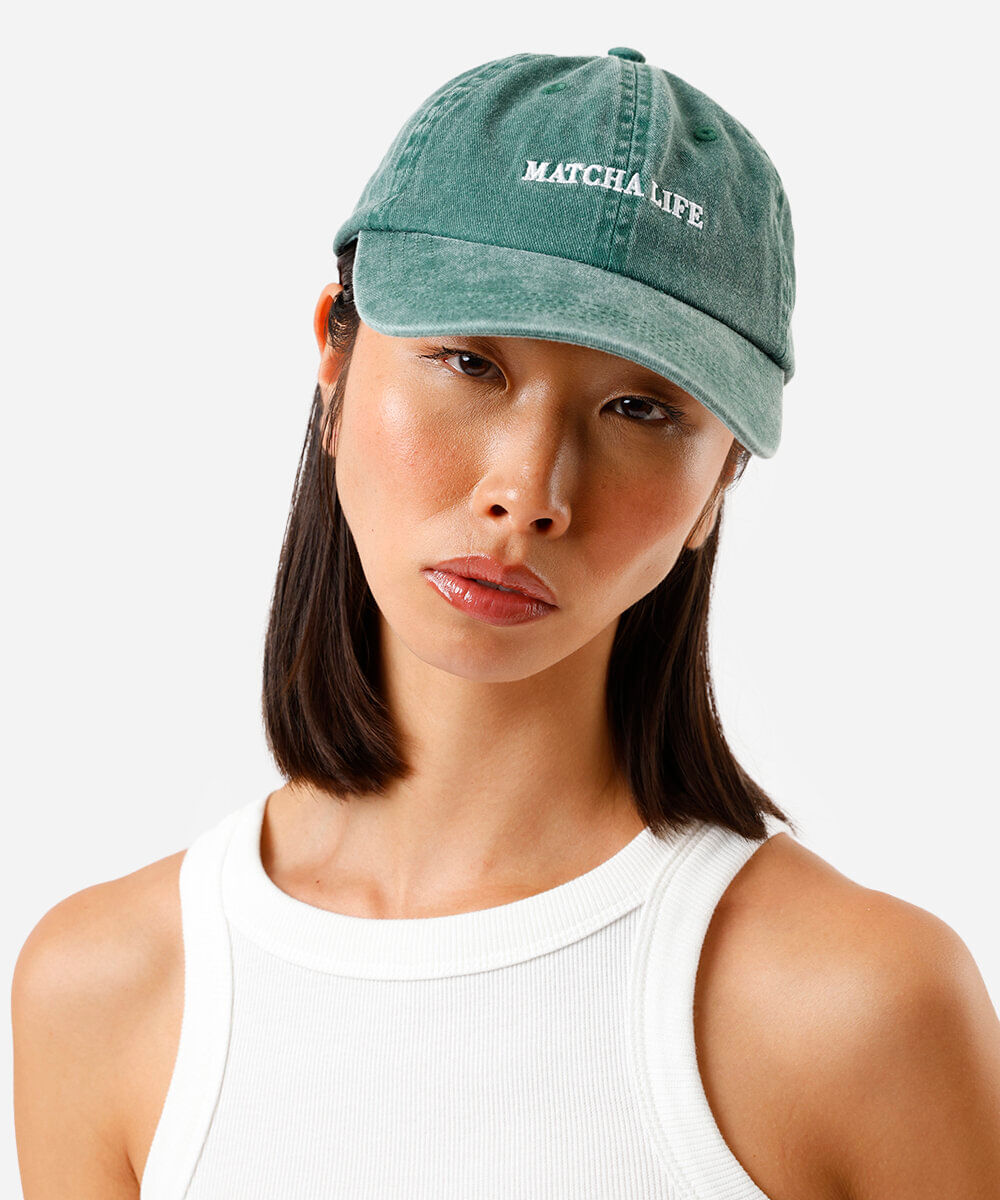 boné feminino aba curva matcha life verde