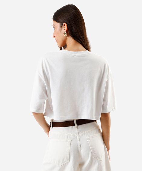 blusa cropped feminina manga curta hello kitty off white