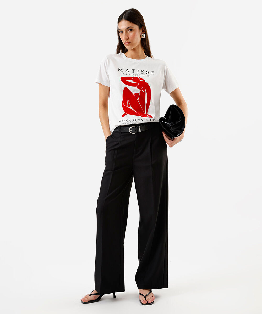 camiseta feminina manga curta matisse off white