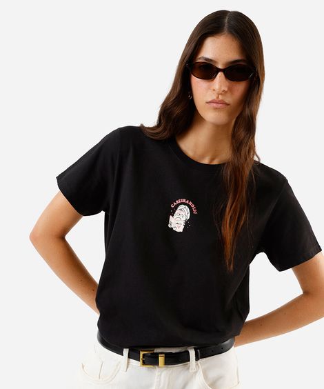 camiseta feminina regular caseiraholic preta