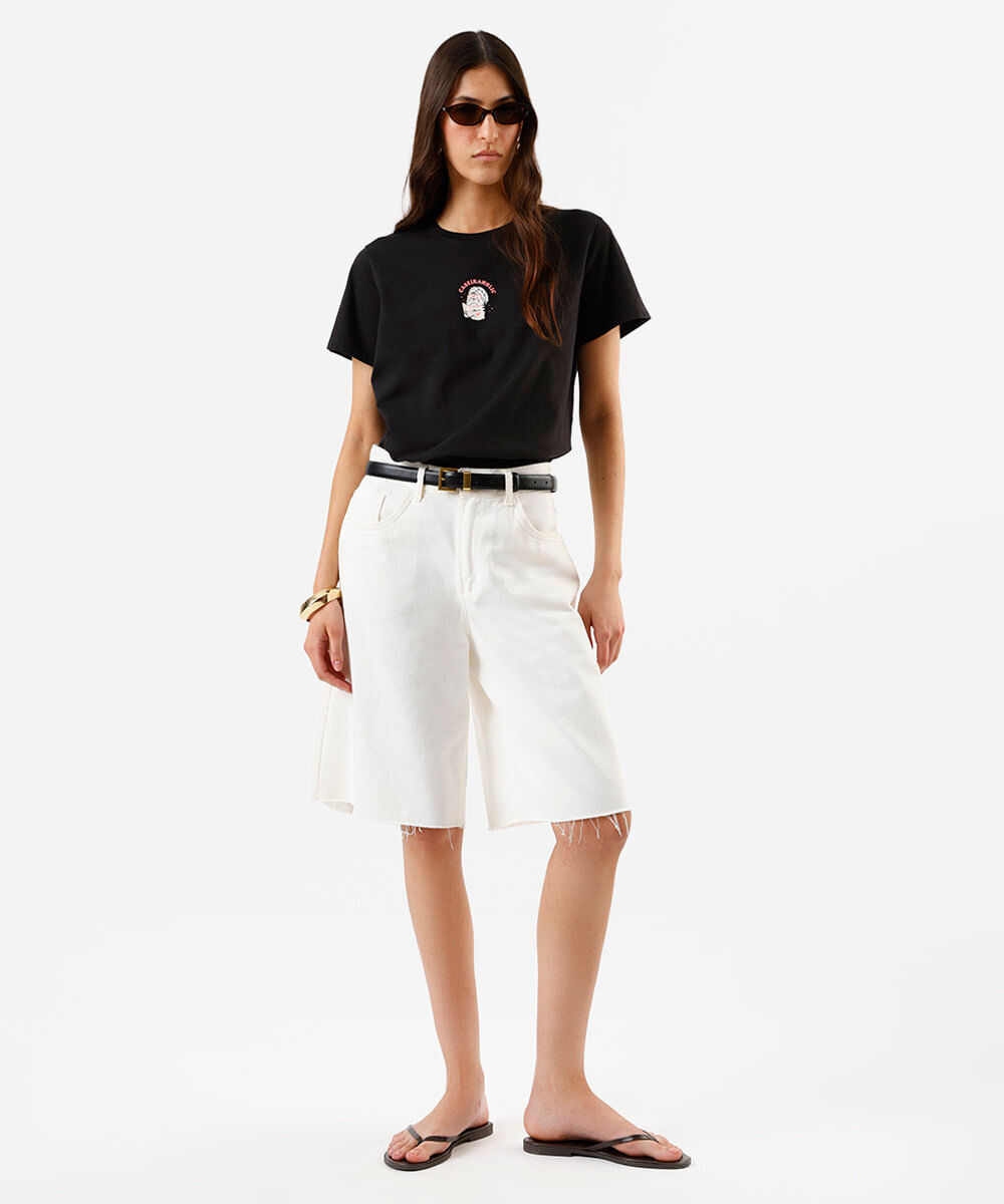 camiseta feminina regular caseiraholic preta