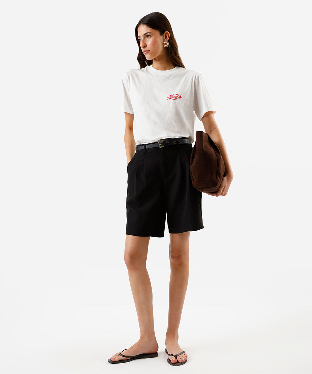 camiseta feminina de algodão estampada off white
