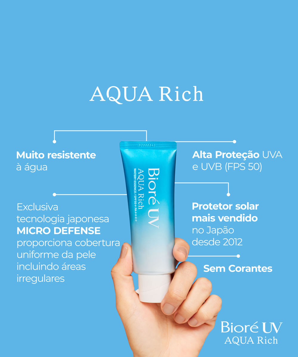protetor solar facial bioré uv aqua rich watery essence 50g