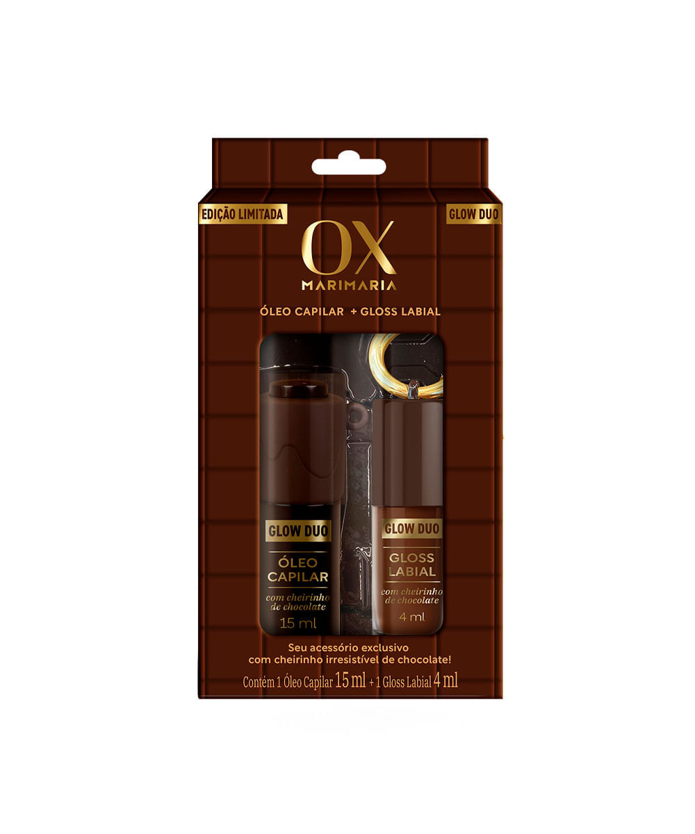kit ox science mari maria especial óleo 15ml e gloss chocolate 4ml