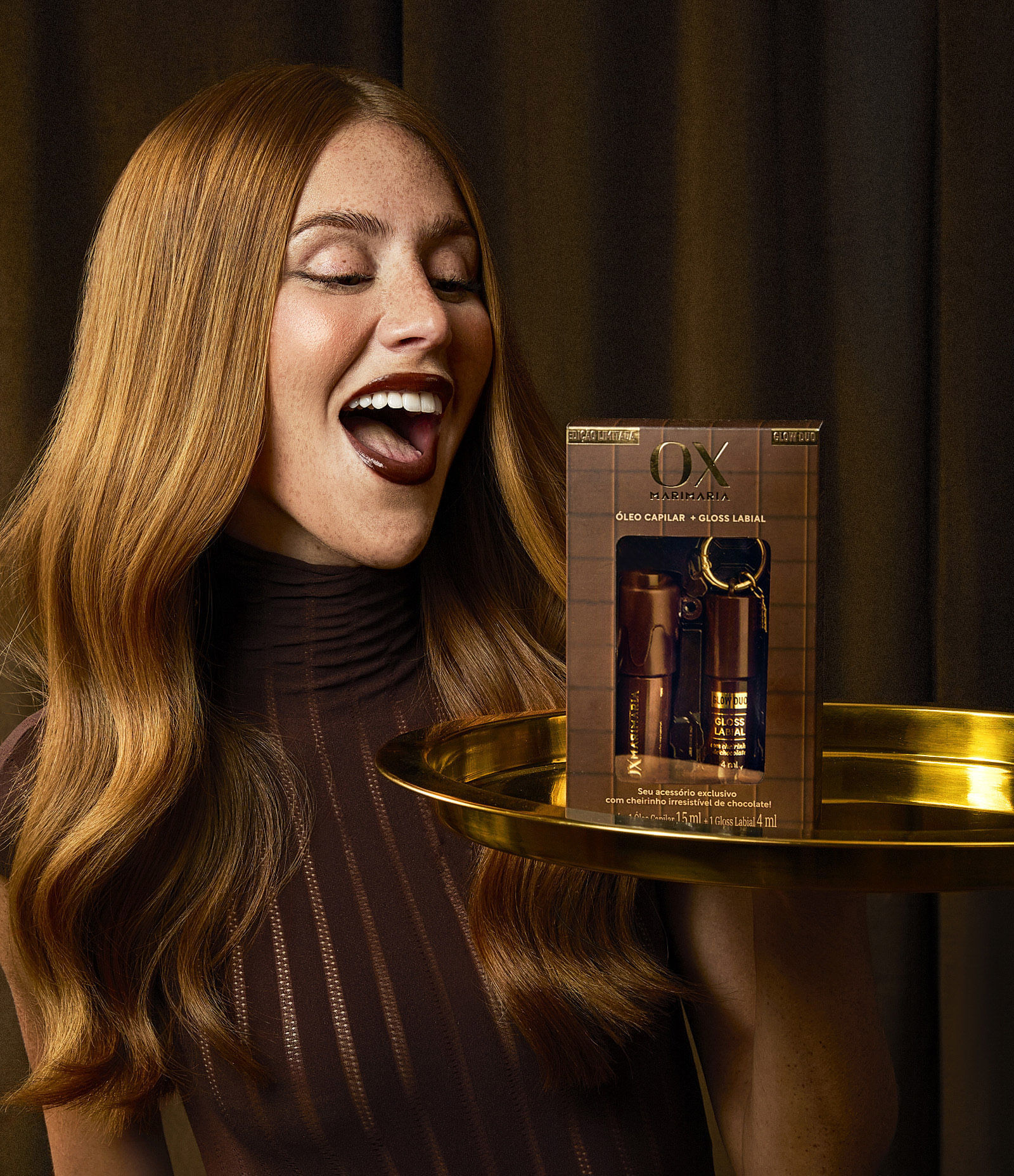 kit ox science mari maria especial óleo 15ml e gloss chocolate 4ml