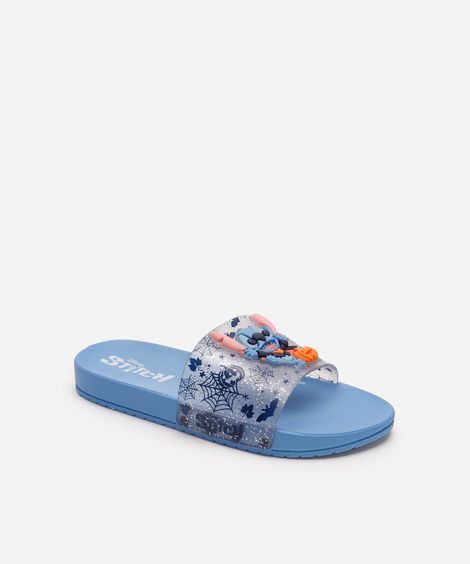 chinelo slide ipanema stitch listrado azul