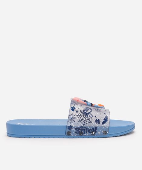 chinelo slide ipanema stitch listrado azul