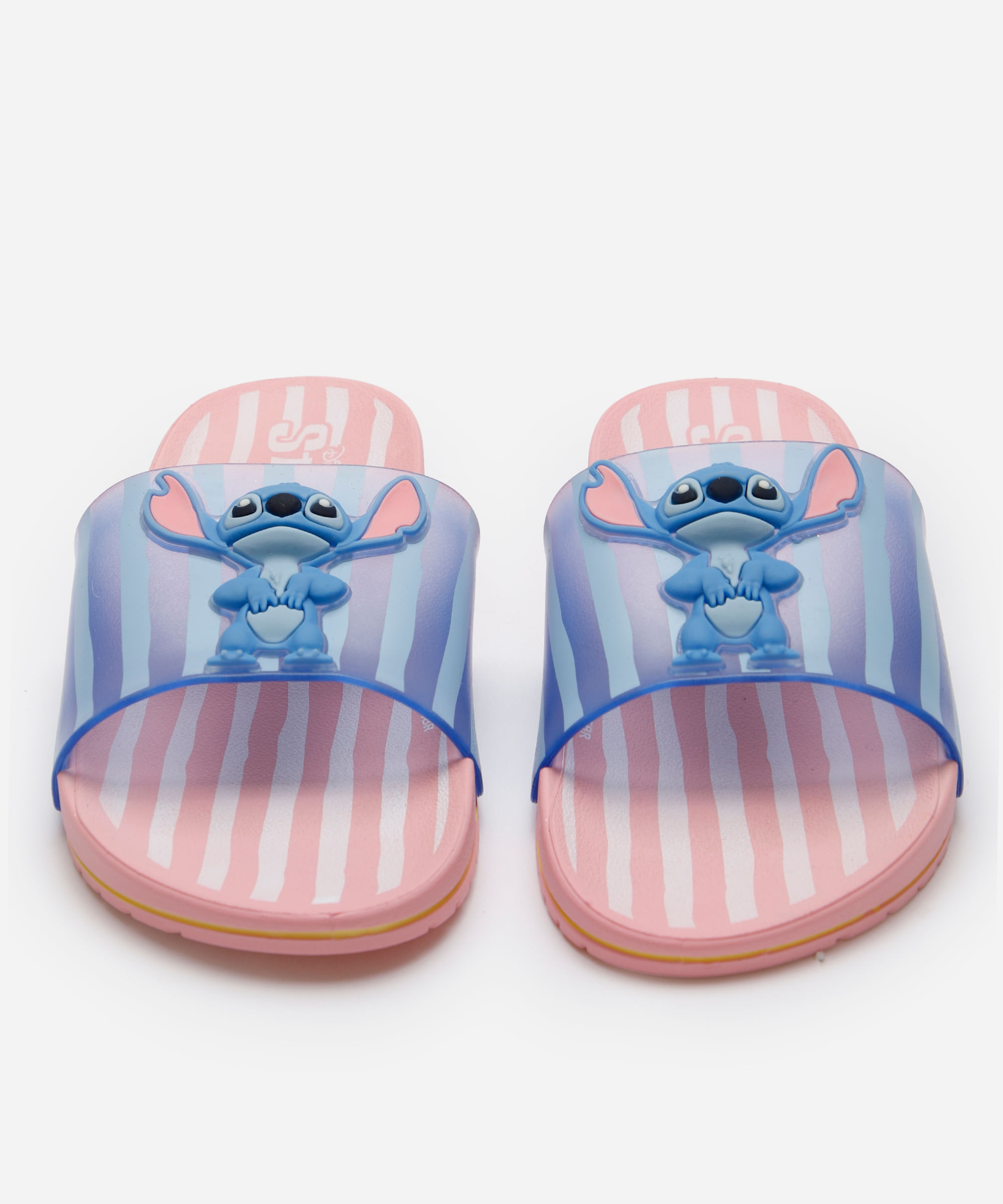 chinelo slide ipanema stitch listrado rosa