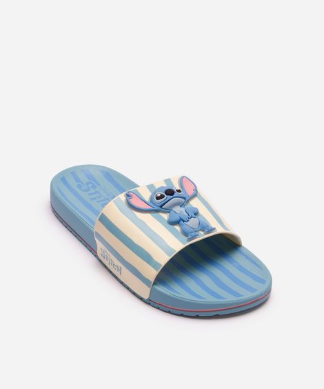 chinelo slide ipanema stitch listrado azul