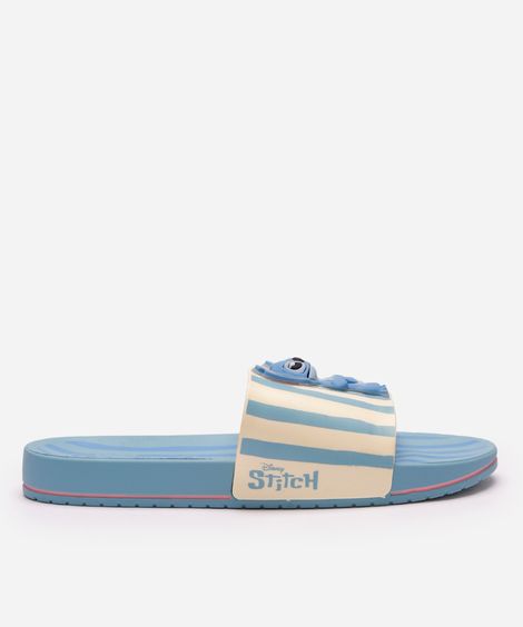 chinelo slide ipanema stitch listrado azul