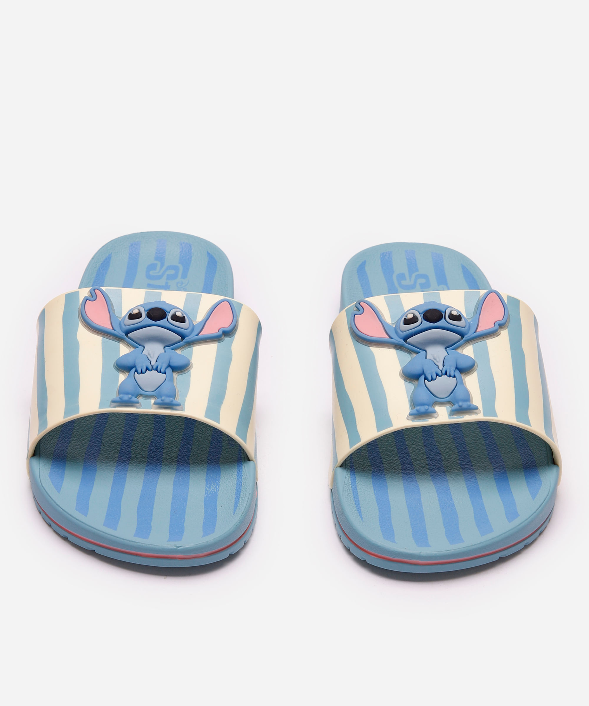 chinelo slide ipanema stitch listrado azul