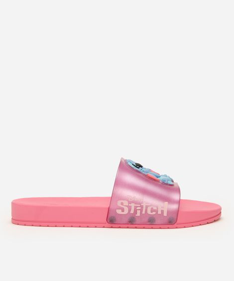 chinelo slide infantil stitch rosa