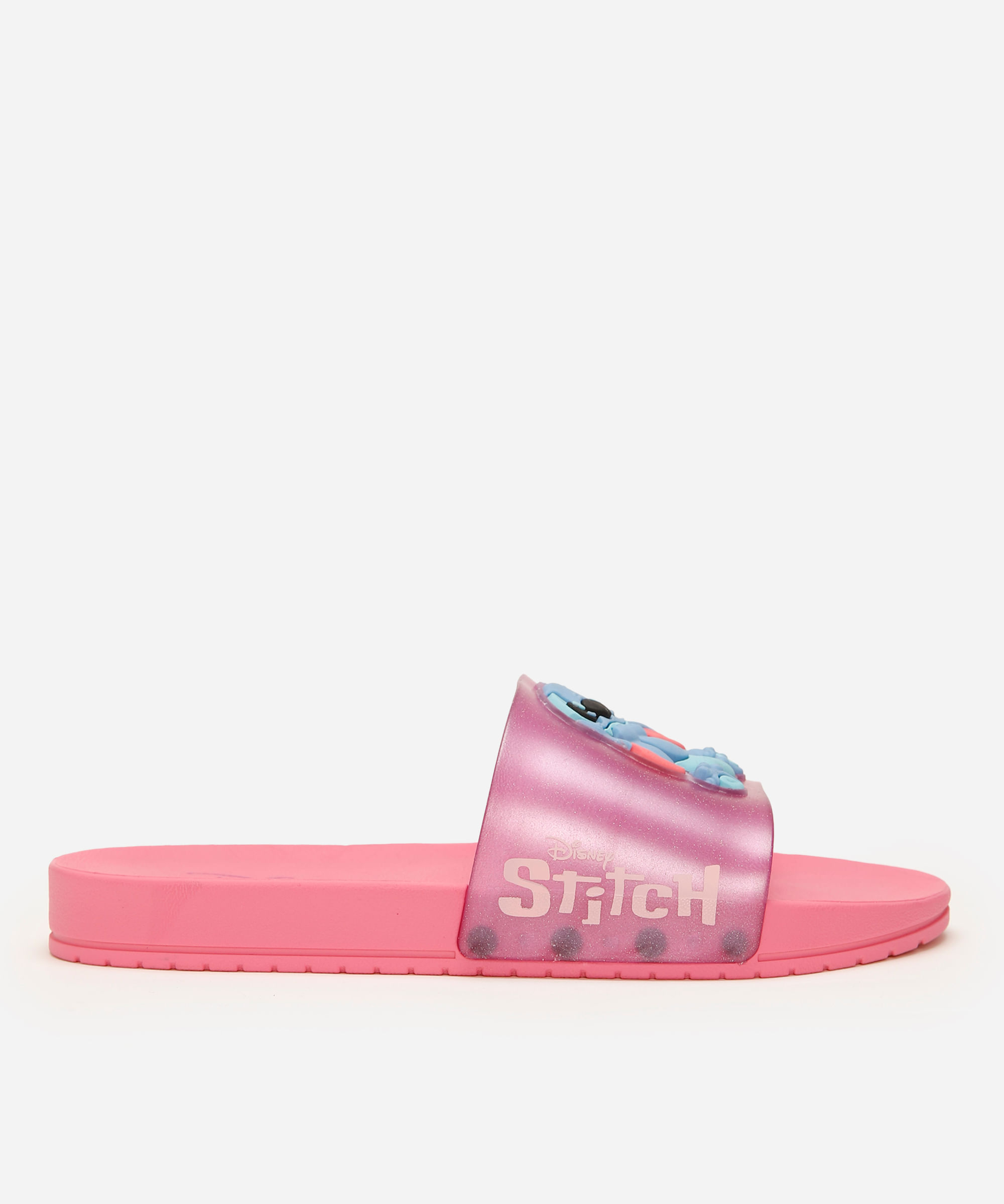 chinelo slide infantil stitch rosa