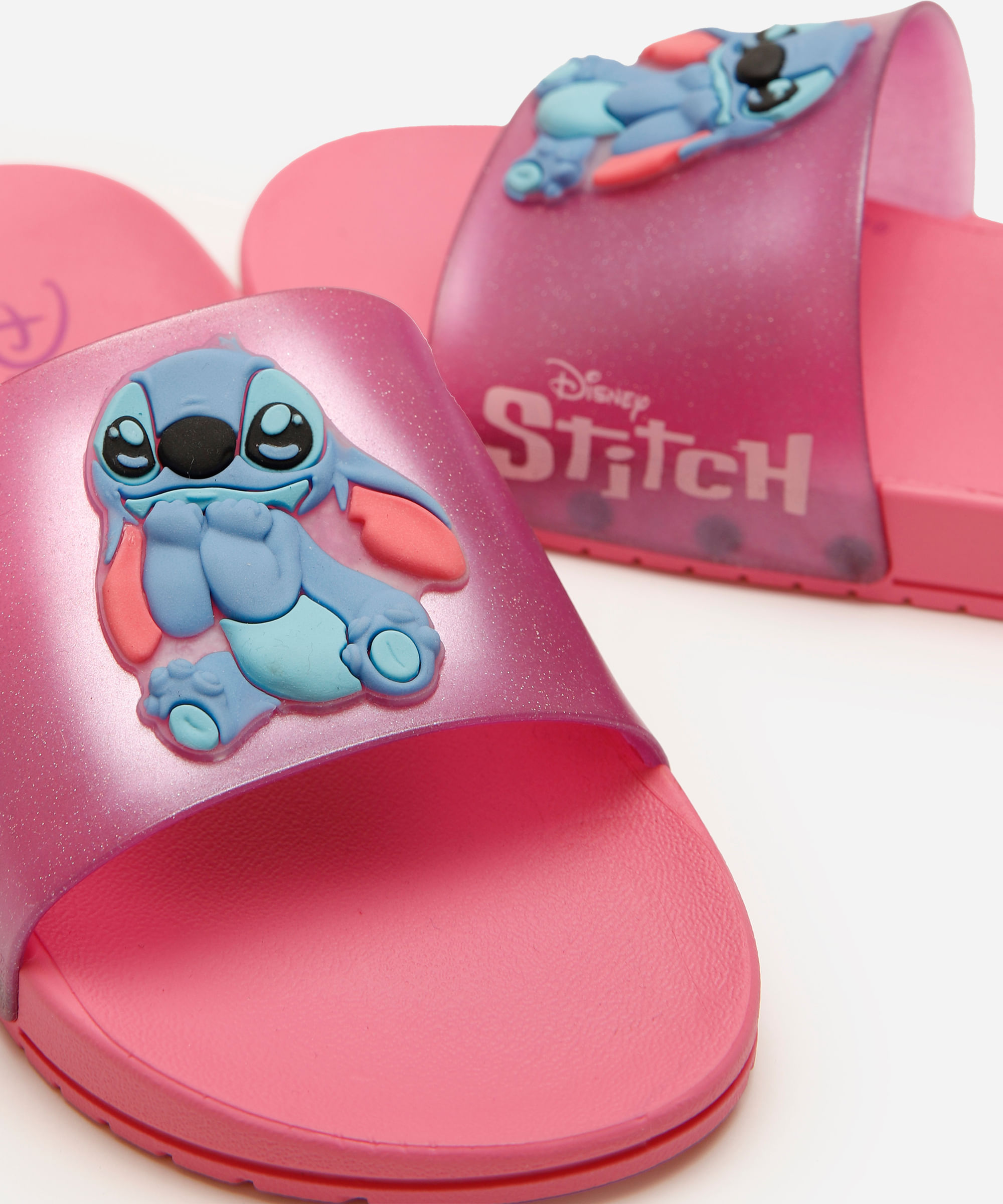 chinelo slide infantil stitch rosa