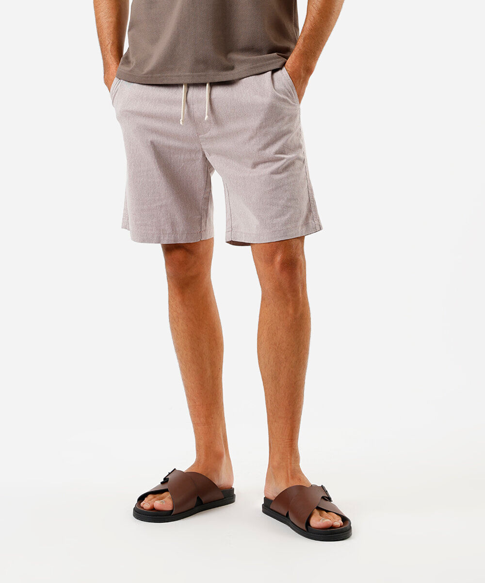 short masculino relaxed de sarja cinza