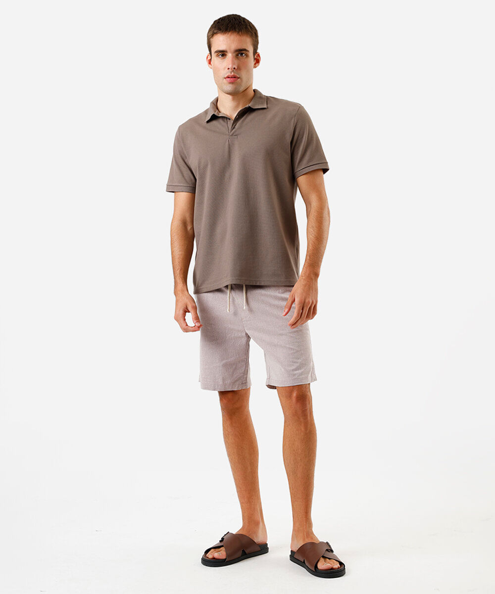 short masculino relaxed de sarja cinza