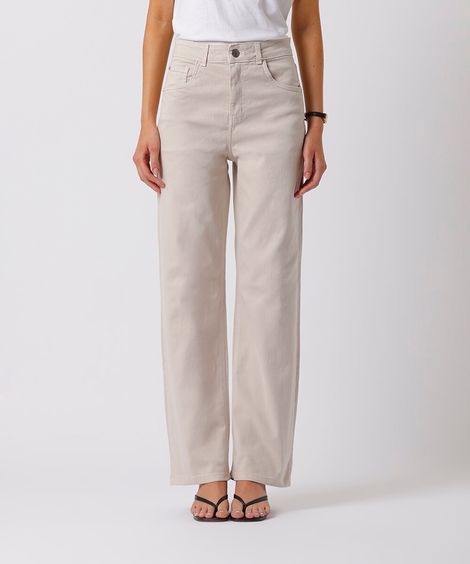 calça new york feminina de sarja mindset bege