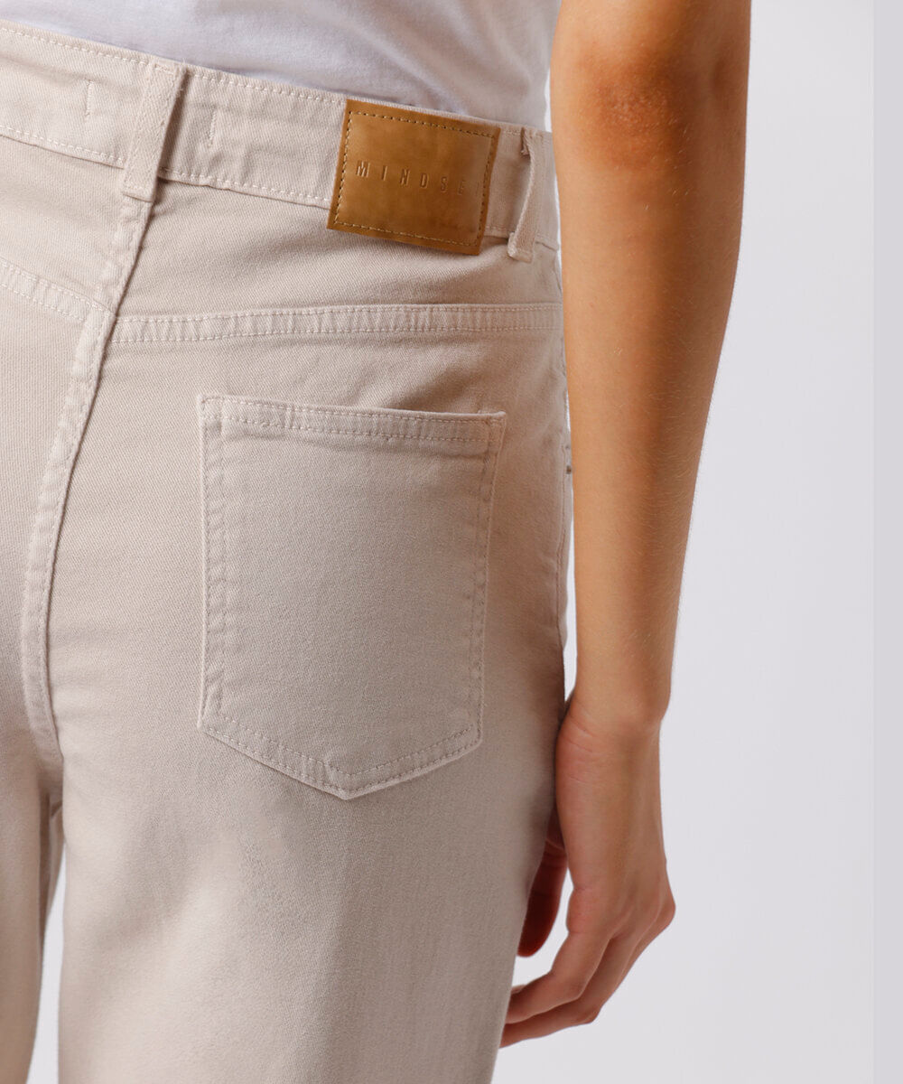 calça new york feminina de sarja mindset bege