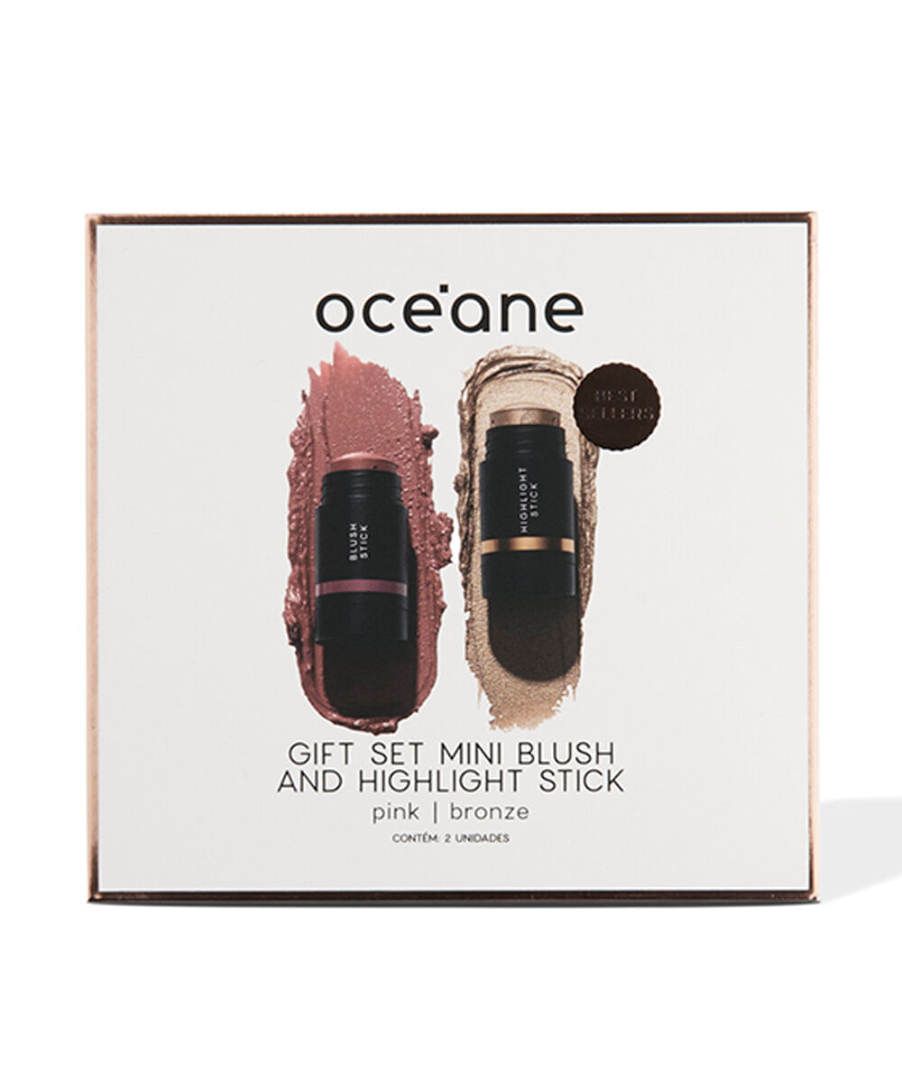 kit océane gift set mini blush e iluminador highlight stick
