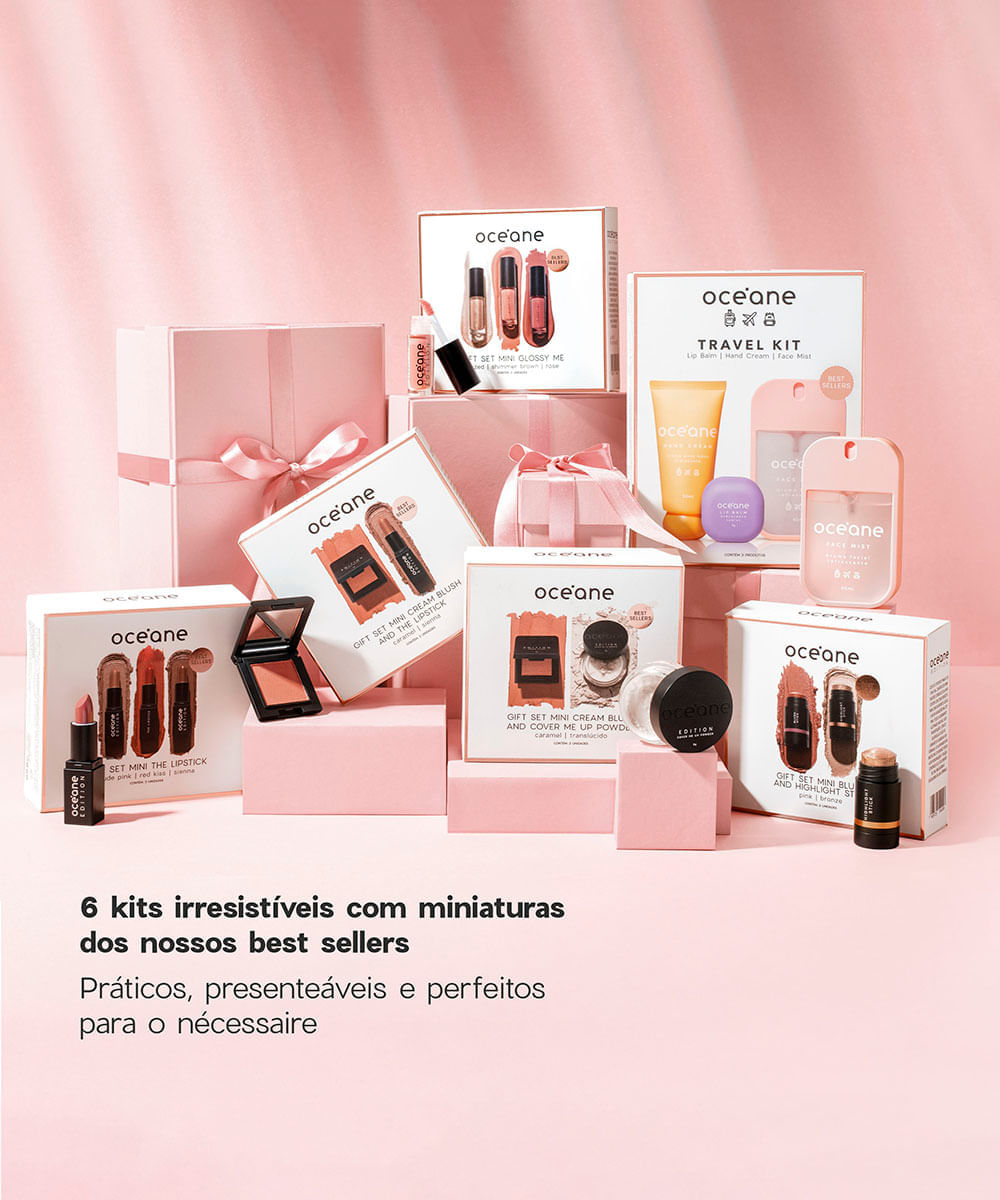 kit océane gift set mini blush e iluminador highlight stick