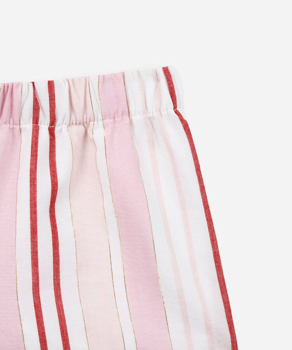 conjunto infantil de algodão lurex listrado rosa