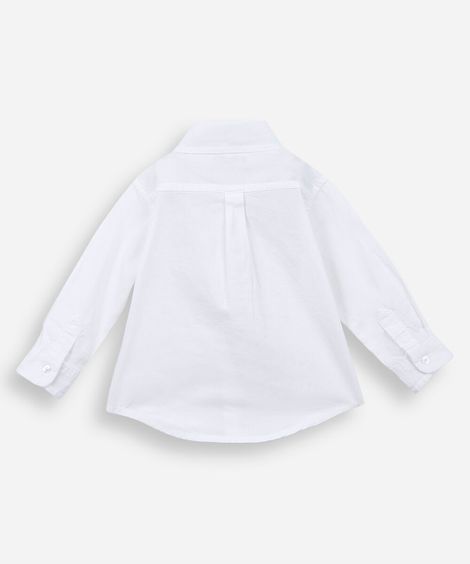 camisa infantil oxford manga longa branca