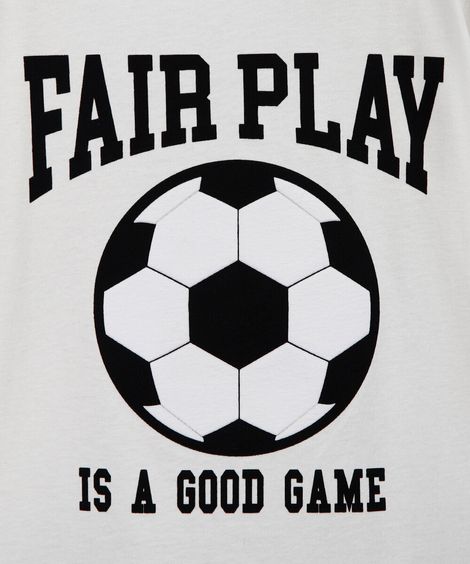 pijama infantil bola de futebol com saquinho off white