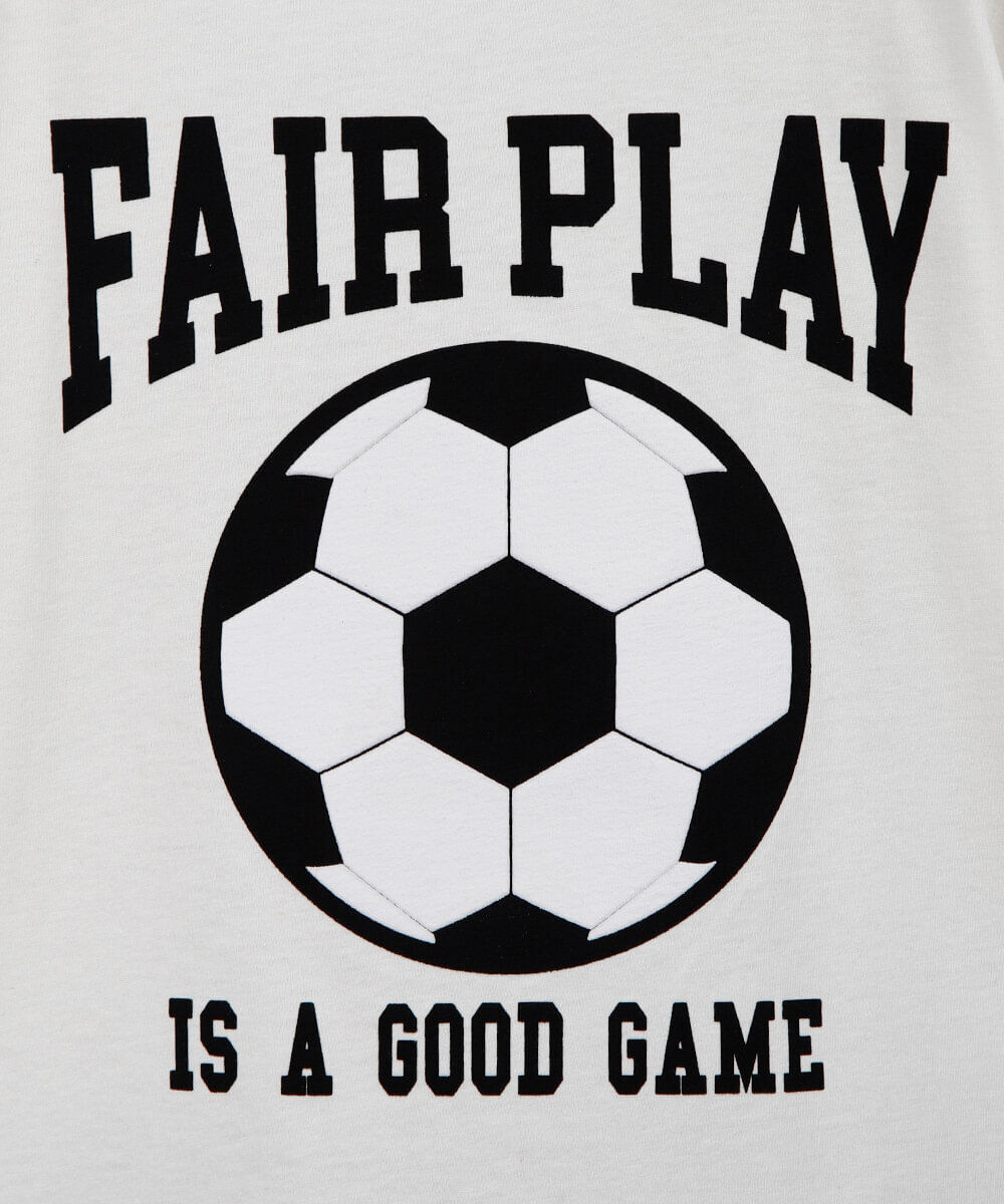 pijama infantil bola de futebol com saquinho off white