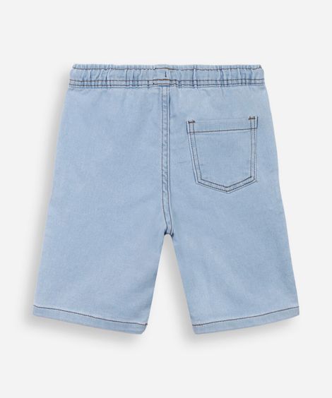 bermuda infantil jeans reta azul