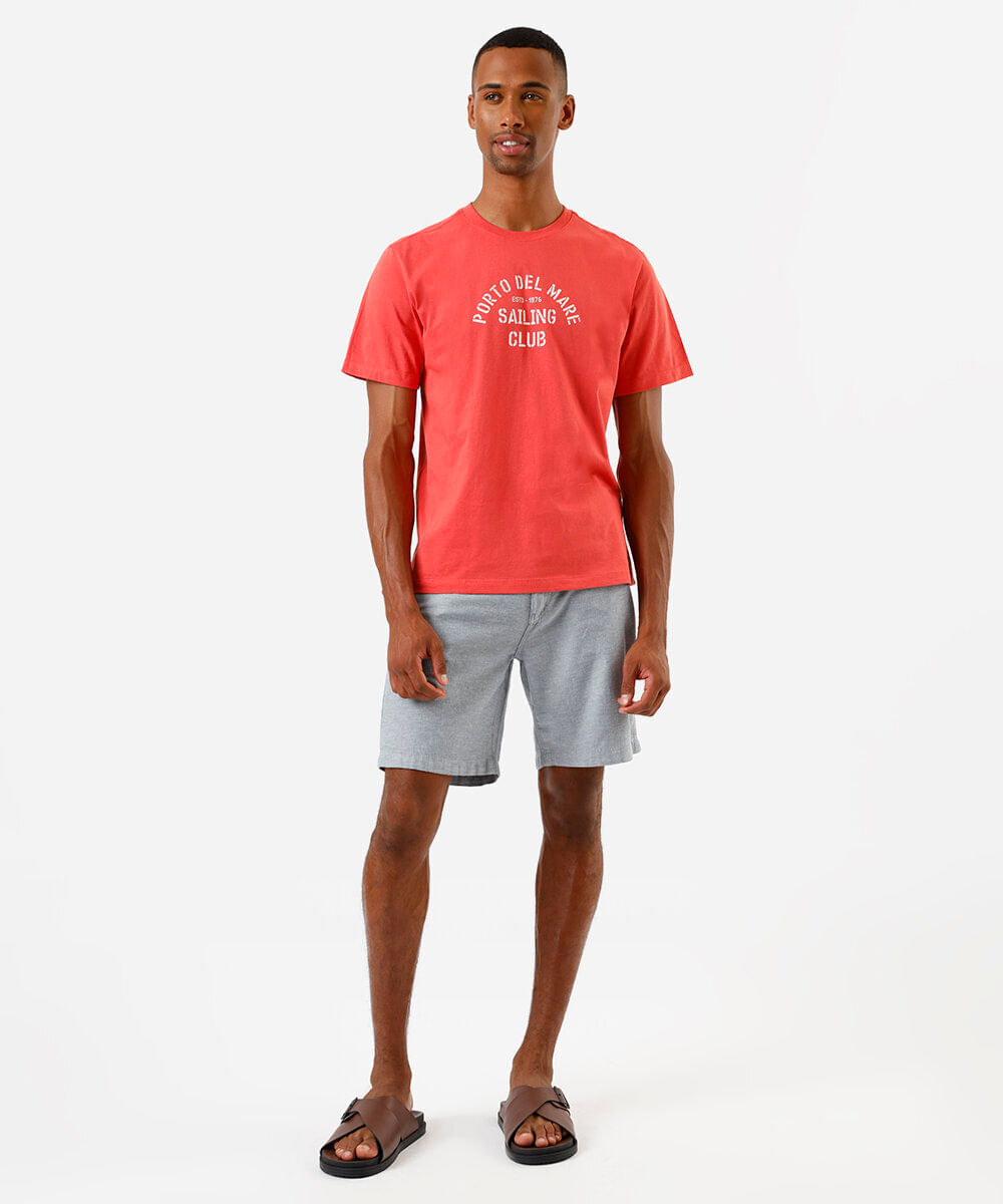 camiseta comfort masculina de algodão porto del mare vermelha