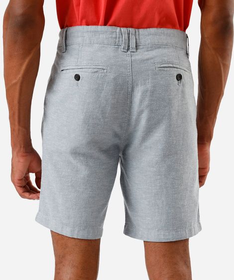bermuda masculina reta com linho azul