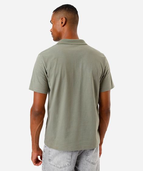 polo básica masculina de algodão manga curta verde