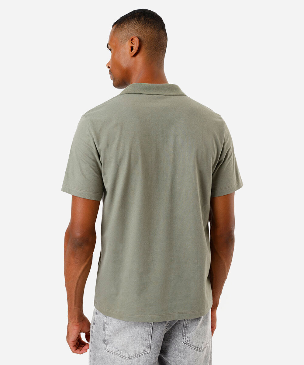 polo básica masculina de algodão manga curta verde