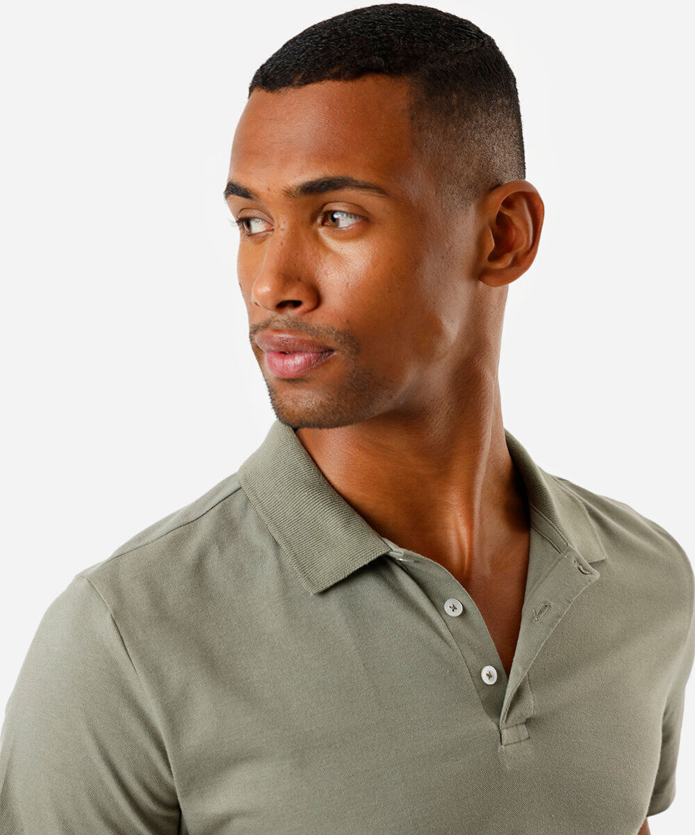 polo básica masculina de algodão manga curta verde