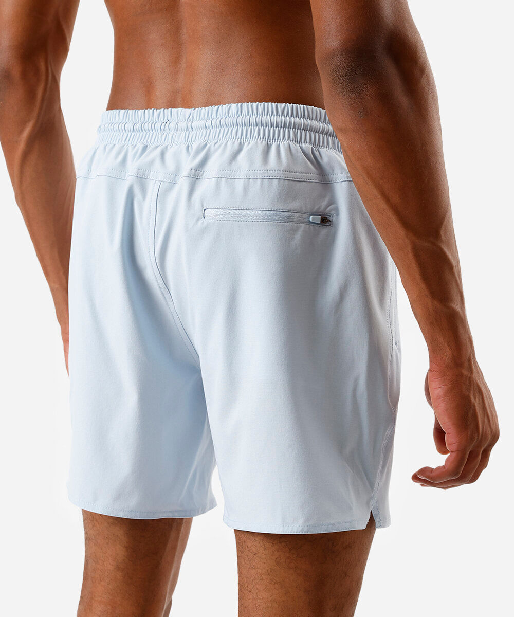 short cós elástico bolso com zíper