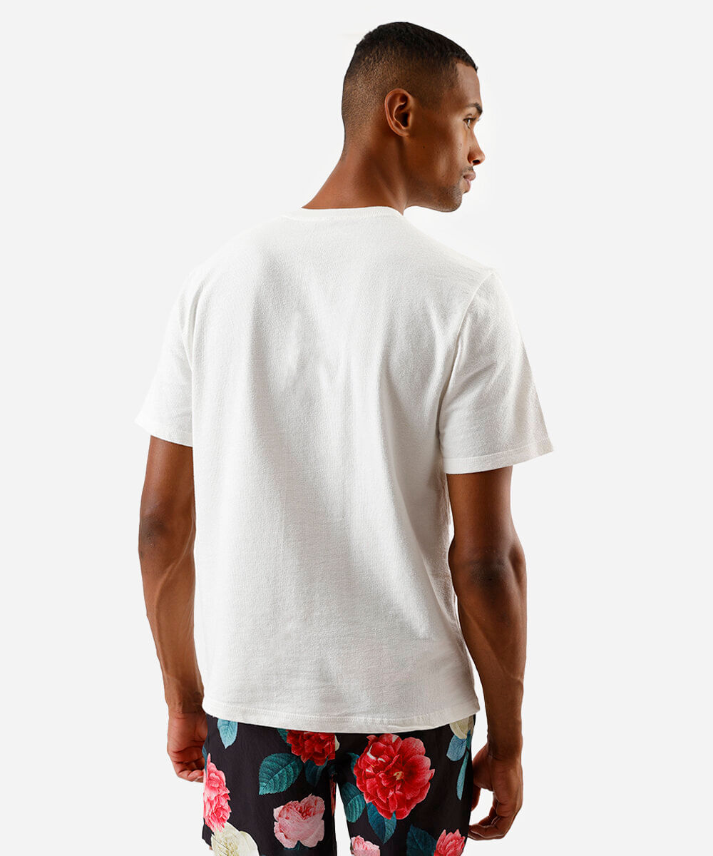 camiseta masculina de algodão estampada off white