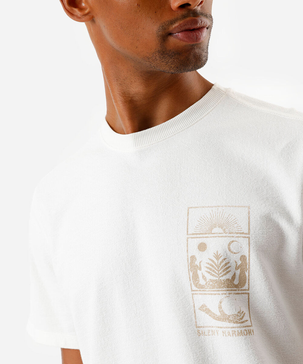 camiseta masculina de algodão estampada off white
